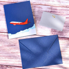 Load image into Gallery viewer, 3D Airliner Pop Up Birthday Card for Kids Dad Business Plane Greeting Cards Fathers Day Graduation Congratulations Handmade Gift