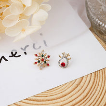 Load image into Gallery viewer, Christmas Gift Christmas Crystal Elk Stud Earrings For Women Fashion Zircon Snowflake Rhinestone Red Earring New Year Party Christmas Jewelry