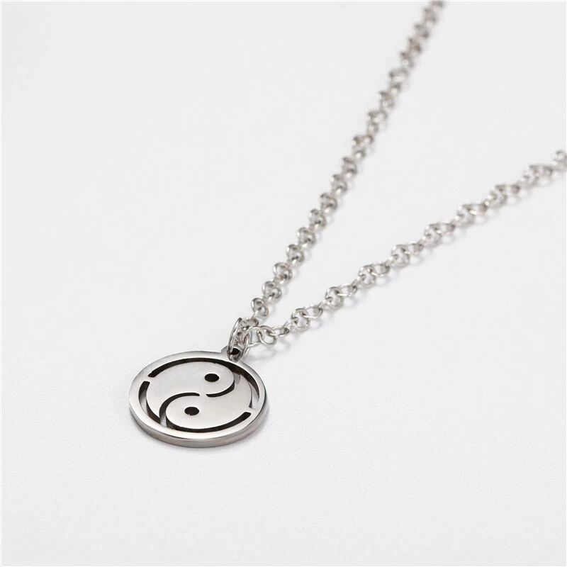 Skhek European and American hip-hop necklace men's jewelry simple personality wild street long stainless steel pendant necklace