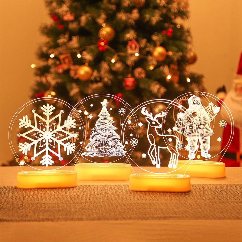 Christmas Gift Christmas Tree Elk Santa Claus Led Night Lights Christmas Decorations for Home 2021 Christmas Ornament Navidad Noel Xmas Gifts