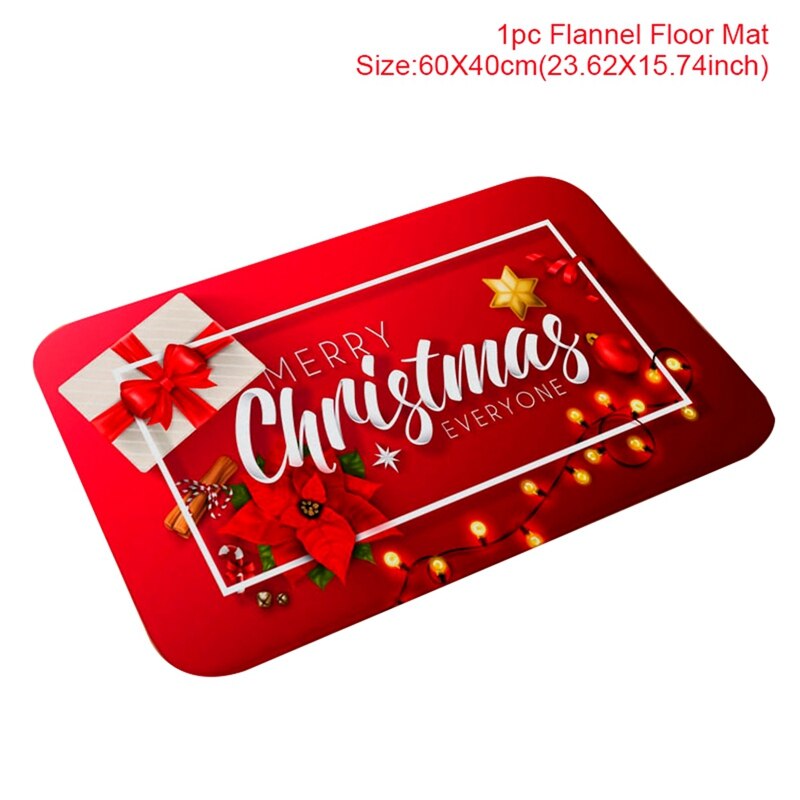 Christmas Gift Christmas Door Mat Santa Claus Flannel Outdoor Carpet Marry Christmas Decorations For Home Xmas Ornament Gifts New Year 2022
