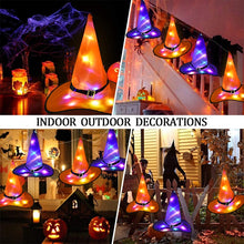 Load image into Gallery viewer, SKHEK Halloween Halloween Decoration LED Lights Witch Hats Halloween Costume Cosplay Props Outdoor Tree Hanging Ornament Halloween Party Decor