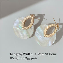 Load image into Gallery viewer, Skhek 2022 Pearl Abalone Shell Geometric Oval Round Snake-Shaped Pendant Drop Earrings For Women Europe And American Jewelry