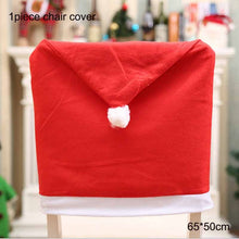 Load image into Gallery viewer, Christmas Gift Santa Claus Wine Cap Chair Cover Christmas Dinnerware Table Party Xmas Red Hat Tableware Covers Christmas Decorations for Home