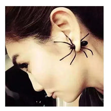 Load image into Gallery viewer, SKHEK Halloween Halloween Decoration Halloween Costumes For Woman 3D Creepy Black Spider Ear Stud Earrings For Haloween Party DIY Decoration