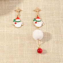 Load image into Gallery viewer, Christmas Gift Christmas Plush Ball Tassel Long Drop Earrings for Women Red Cotton Silk Fabric Fringe Earrings 2020 Fashion Woman Jewelry Gift