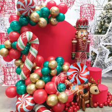 Load image into Gallery viewer, 1 Set 97Pcs Christmas Balloon Garland Arch Kit Red White Candy Balloons 3D Deer Foil Ball DIY Santa Claus Navidad Canes Globos