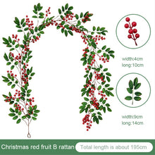 Load image into Gallery viewer, Christmas Gift Christmas Wreath Artificial Vine Hanging Floral Foliage Garland Christmas Decorations For New Year Xmas Lanyard vine navidad