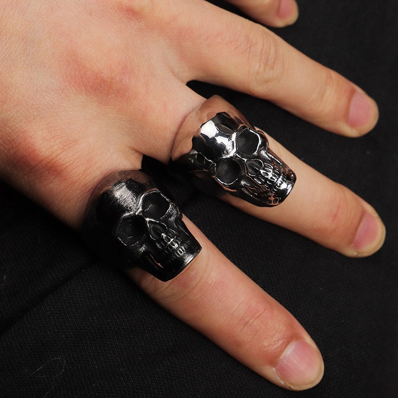 Skhek Punk style domineering men's titanium steel ring creative personality skull ring new jewelry