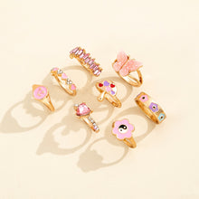 Load image into Gallery viewer, Skhek  Cute Tai Chi Rings Set for Women Punk Gothic Aesthetic Crystal 2022 Trend Butterfly Y2k Anillos Korean Fashion Jewelry