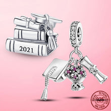 Load image into Gallery viewer, Skhek Graduation Gift  HIgh Quality Silver Color 2022 Graduation Books Charm Beads Fit Original Brand Charm Bracelet Jewelry Gift