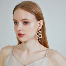 Load image into Gallery viewer, SKHEK 2022 Punk Long Crocodile Snake Earrings For Women Jewelry European Gold Color Ear Stud Womens Stud Earings Gift