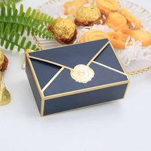Load image into Gallery viewer, 50pcs Envelope Shape Bronzing Gift Box Cosmetic Jelwery Packaging Bag Candy Box Party Favors Birthday Christmas Wedding Decor