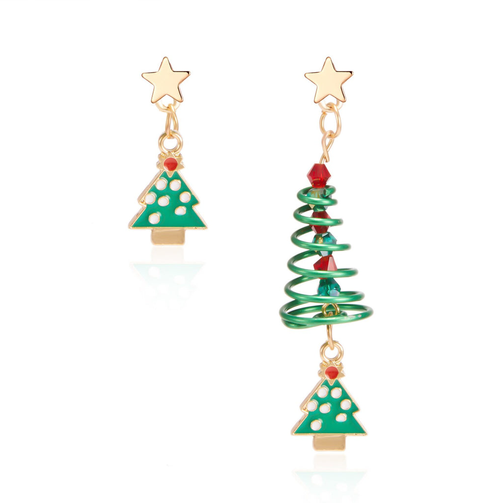 Christmas Gift New Fashion Christmas Dangle Earring For Women Geometric Round Christmas Tree Snowman Bell Socks Drop Earring New Year Jewelry