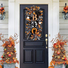 Load image into Gallery viewer, SKHEK Halloween BOO Letter Pumpkin Door Wreath Haunted House Decoration Halloween Garland Door Hanging Wreath Home Party Supplies