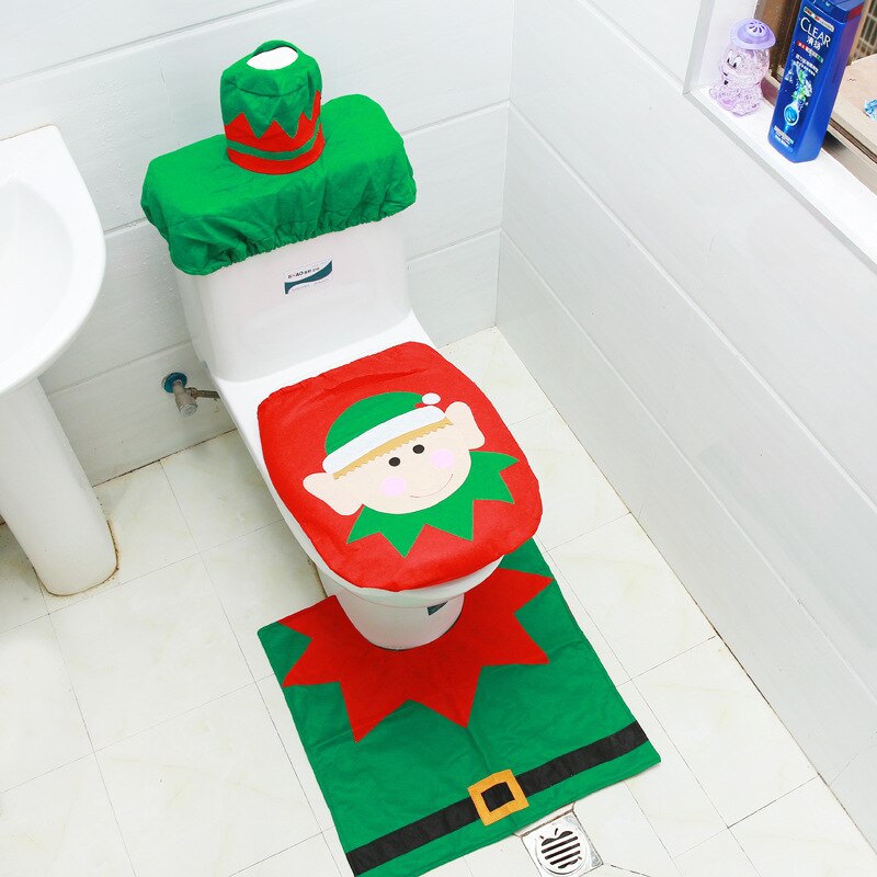 Christmas Toilet Dec  Santa Claus Bathroom Mat Christmas Toilet Seat Cover  Merry Christmas Decor For Home 2021 Noel Natal Goods