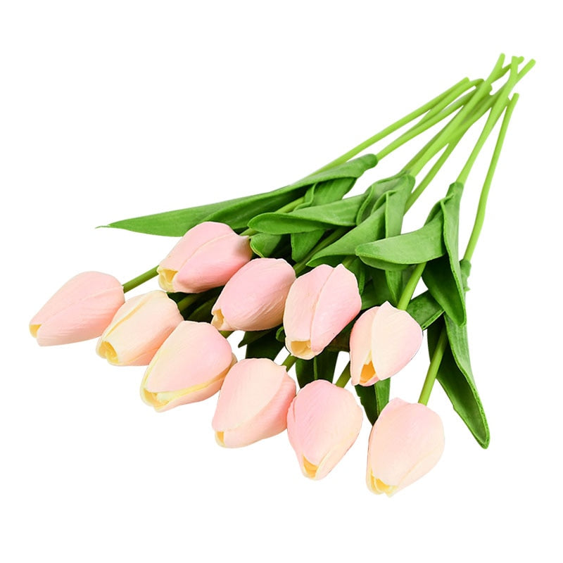 10PCS Tulip Artificial Flower Real Touch Artificial Bouquet Fake Flower for Wedding Decoration Flowers Home Garen Decor
