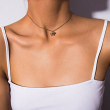 Load image into Gallery viewer, Bohemian Cute Butterfly Choker Necklace For Women Gold Silver Color Clavicle Chain Fashion Female Chic Chocker Jewelry Gift