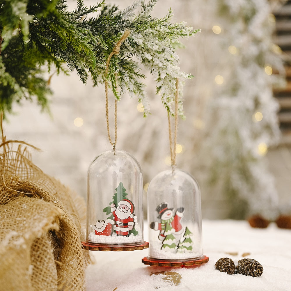 New Christmas Decorations, Creative Elderly Snowman Pendants, Glass Cover Decorations, Christmas Tree Party Home Decorations