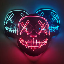 Load image into Gallery viewer, Skhek  Cosmask Halloween Neon Mask Led Mask Masque Masquerade  Party Masks Light Glow In The Dark Funny Masks Cosplay Costume Supplies