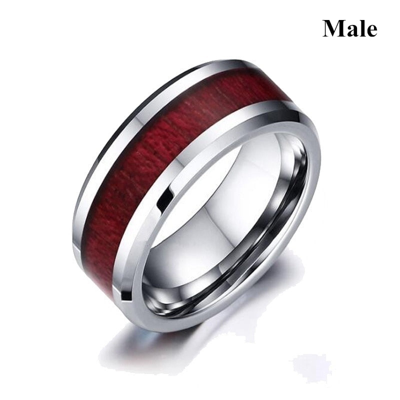 Skhek Fashion Jewelry Lovers Rings Women's Zircon Heart Ring Sets Men's Stainless Steel Wedding Band Engagement Couple Ring
