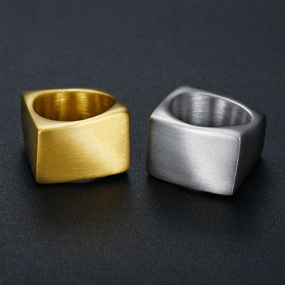 Skhek Stainless Steel Viking Geometry Gold Ring Vintage Hammer Retro Punk jewelry Finger Man Love Jewelry Couple Gift Wholesale