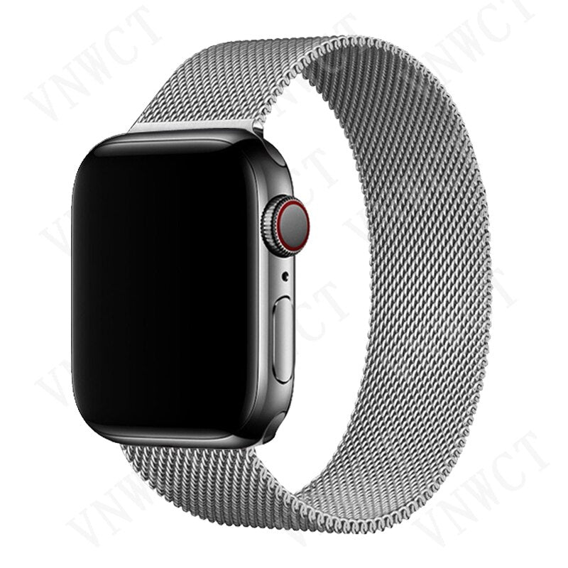 Christmas Gift Milanese Loop strap for apple watch band 44mm 42mm Metal mesh belt bracelet iWatch Apple watch series 6 5 4 3 SE 38mm 40mm band