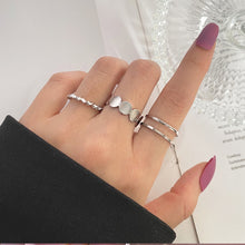 Load image into Gallery viewer, Skhek Punk Finger Rings Minimalist Smooth Black Geometric Metal Rings for Women Girls Party Bijoux Femme Jewelry