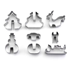 Load image into Gallery viewer, 8pcs 3D Christmas Cookie Cutter Stainless Steel Cut Candy Biscuit Mold Cooking Tools DIY Christmas Decorations For Home New Year