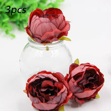 Load image into Gallery viewer, 1Set Happy Wedding Acrylic Cake Topper With Artificial Silk Flowers Head Party Decoration DIY Gift Rose Baking Supplies