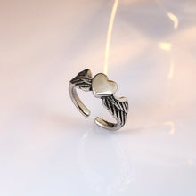 Load image into Gallery viewer, Fashion Heart Wings Opening Resizable Finger Ring Lady Cocktail Party Club Ring Wedding Engagement Anniversary Ring Gift