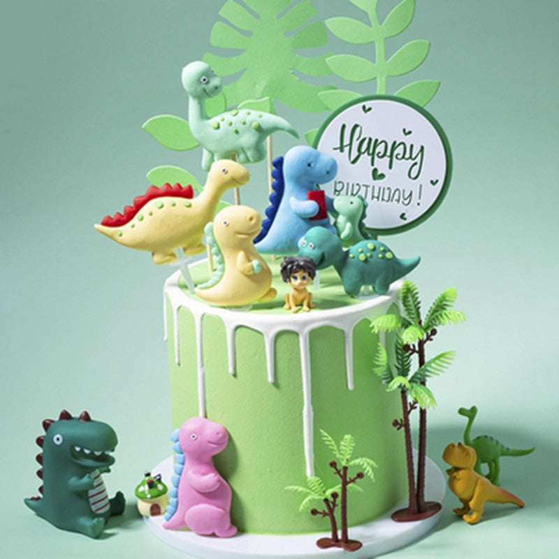 Dinosaur Cake Toppers Jungle Safari Birthday Party Cake Decor Jurassic World Dino Cake Decor Happy Birthday Party Decor Kids Boy