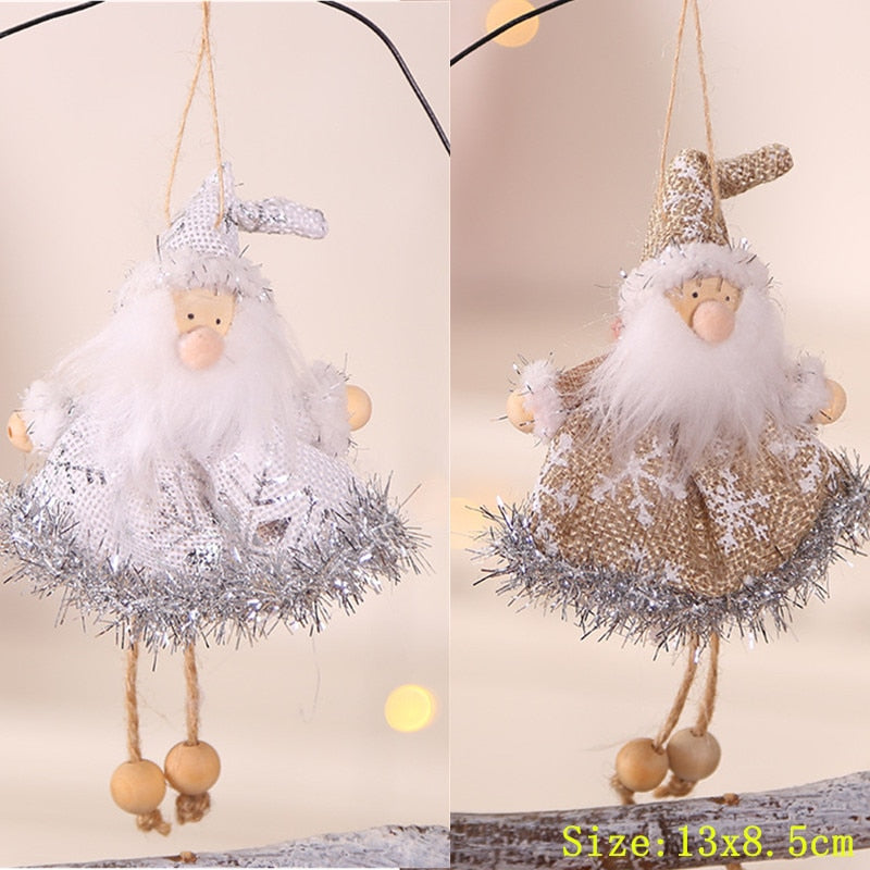 Christmas Decorations 2pcs/lot Angel Dolls Xmas Tree Ornaments Hanging Pandents 2021 New Year Party Kids Gifts Natal Home Decor