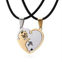 Load image into Gallery viewer, Christmas Gift 2PCS Couple Necklace Animal Dog Cat Hugging Pendant Necklace for Women Men Heart Necklaces Best Friends Family Lovers Jewelry
