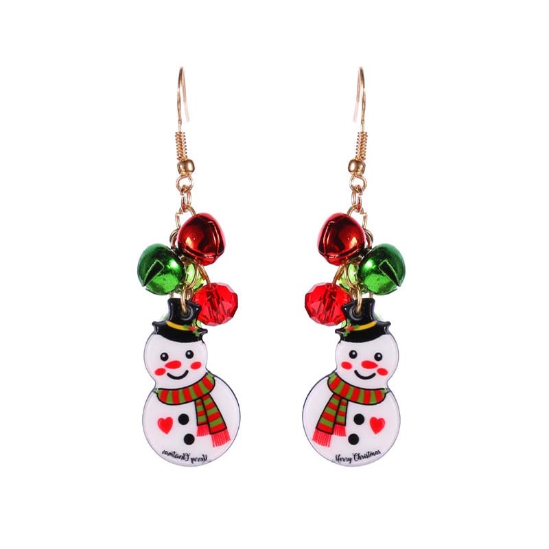 New Christmas Earrings Crystal Snowman Jewelry Christmas Tree Stud Earring For Women Creative Party Accessories Girl Gifts