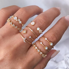 Load image into Gallery viewer, 17KM 30 Design Vintage Gold Star Moon Rings Set For Women BOHO Opal Crystal Midi Finger Ring 2020 Female Bohemian Jewelry Gifts