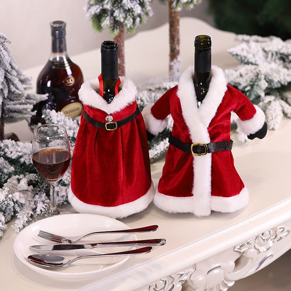Christmas dress wine bottle packaging Christmas Decoration  Christmas Decorations For Home Home Decoration Accessories  Natal