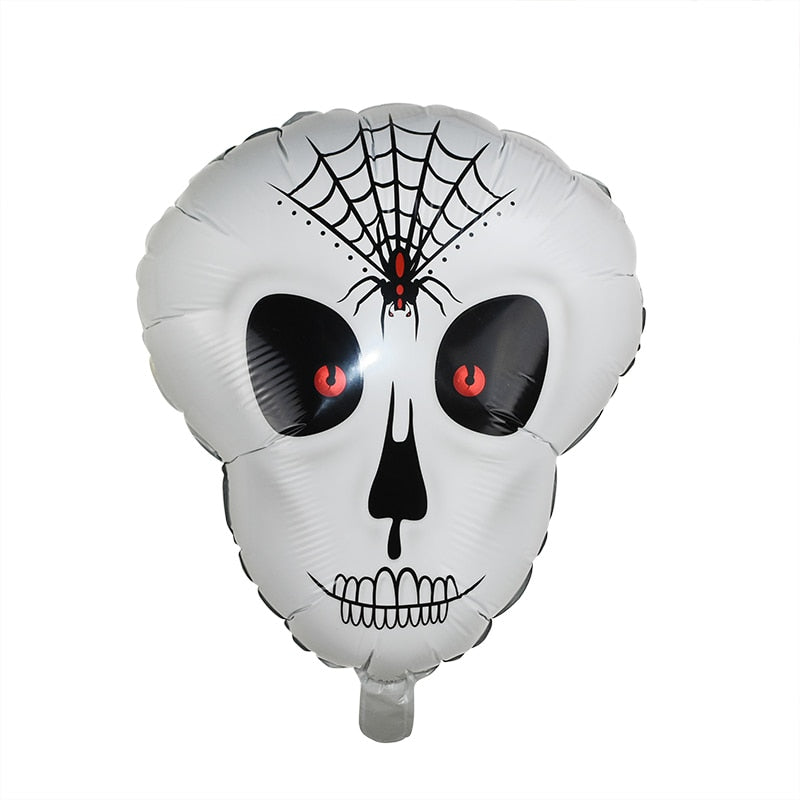 SKHEK Halloween Halloween Pumpkin Ghost Spider Bat Skull Shape Foil Balloon Halloween Party Kids Favor Supplies Helium Globos Decoration