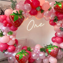 Load image into Gallery viewer, Skhek 127Pcs Strawberry Party Decoration Balloon Garland Kit For Girls 1St 2Nd Birthday Party Supplies Strawberry Theme Decoration