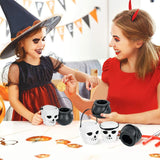 SKHEK Halloween 6Pcs Mini Halloween Candy Bucket Pot Witch Skeleton Cauldron Holder Jar Trick Or Treat Halloween Party Decoration Props Kids Toy