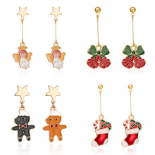 Load image into Gallery viewer, Christmas Gift New Christmas Drop Earrings Star Cartoon Gingerbread Man Angel Dangle Earrings For Women Xmas Festival New Year Party Jewelry