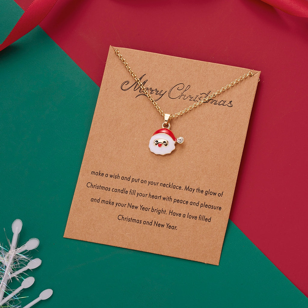 Christmas Gift 2021 New Trend Christmas Necklace For Women Girl Christmas Tree Santa Claus Snowman Pendant Necklace Jewelry Xmas New Year Gifts
