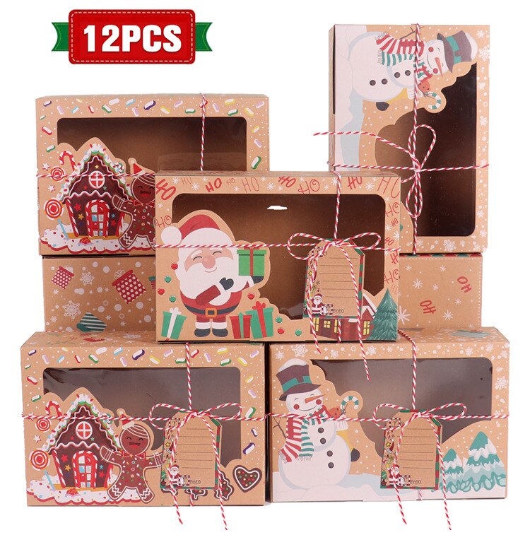 Christmas Gift PATIMATE Christmas Cookie Gift Boxes 2021 Christmas Decor For Home Merry Christmas Ornament Natal Happy New Year 2022 Xmas Gifts