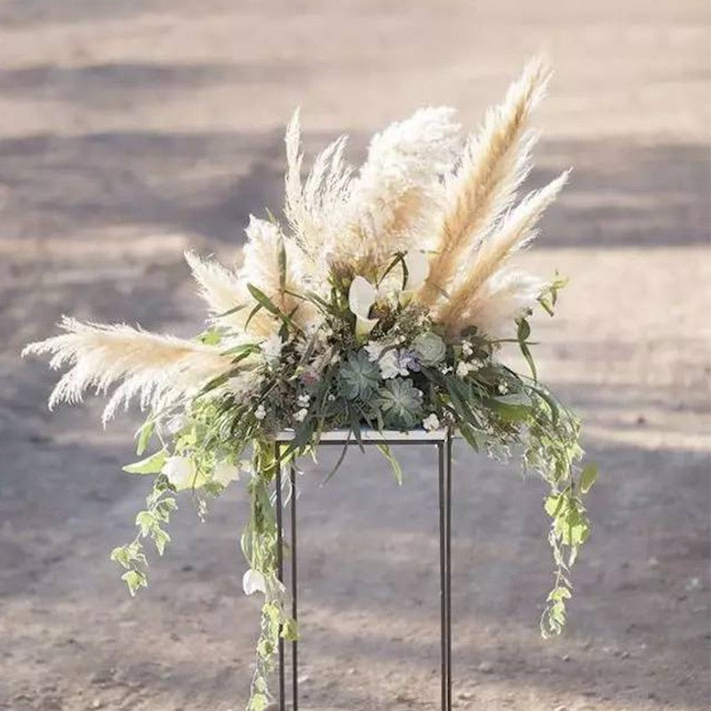 85-120cm Pampas Grass Extra Large Natural White Dried Flowers Bouquet Fluffy for Boho Vintage Style Home Wedding Flowers Decor