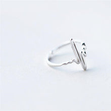 Load image into Gallery viewer, Christmas Gift New Fashion Popular Electrocardiogram Creative Simple 925 Sterling Silver Jewelry Wave Heartbeat Lightning Opening Rings R067