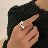 Skhek Minimalist Glossy Rings for Women Fashion Creative Cross Geometric Gold Plated Party Jewelry Gifts Glossy