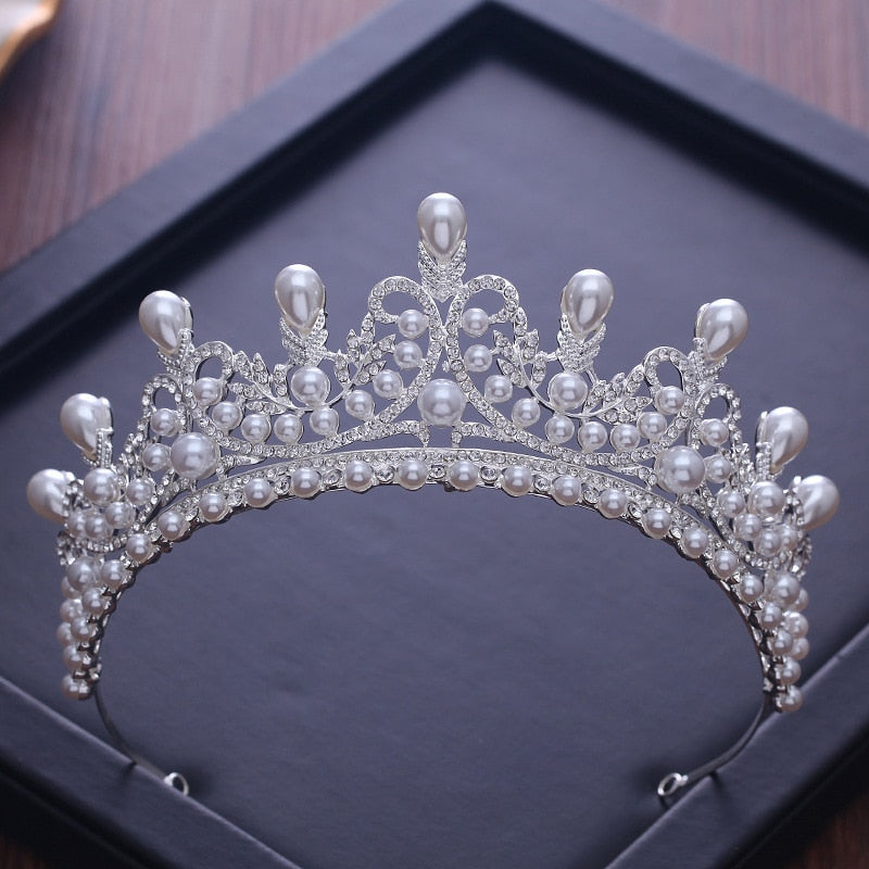Skhek Diverse Silver Color Gold Crystal Crowns Bride tiara Fashion Queen For Wedding Crown Headpiece Wedding Hair Jewelry Accessories