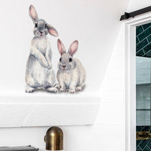 Load image into Gallery viewer, Skhek Two Cute Rabbits Wall Sticker Children&#39;s Kids Room Home Decoration Removable Wallpaper Living Room Bedroom Mural Bunny Stickers