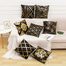 Load image into Gallery viewer, 45cm Stamping Gold Pillowcase Retro European Style Sofa Cushion Cover Home Decorative Short Plush Pillow Cover Cushion Bed Car