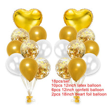 Load image into Gallery viewer, Rose Gold Confetti Foil Balloons Set Star Heart Shape Latex Ballon Set Birthday Party Decorations Kids Adult Baby shower Wedding